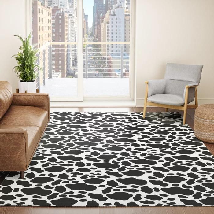 cow hide living room decor